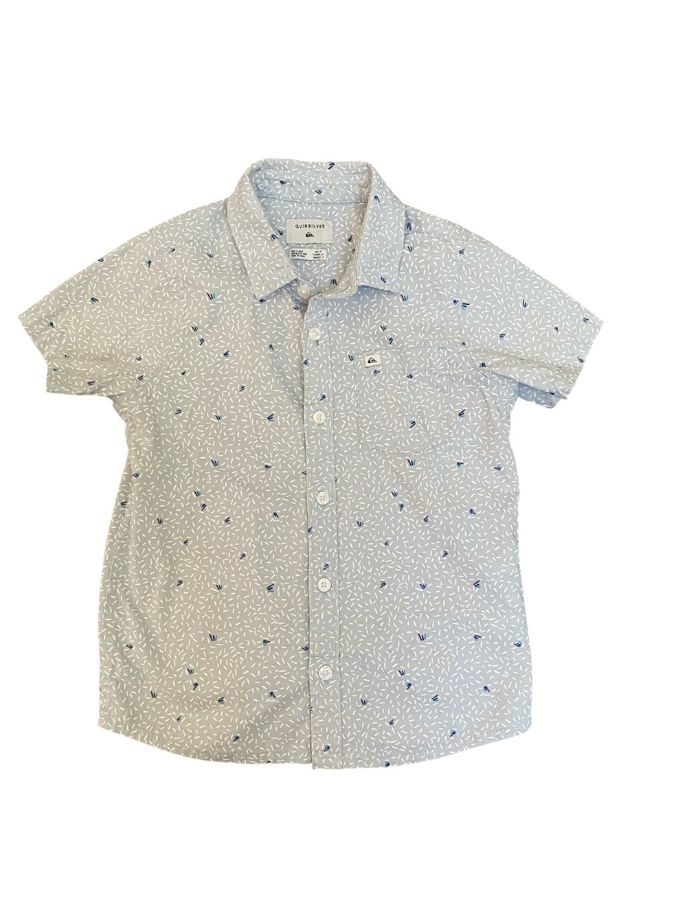 Quiksilver Boys' Light Grey Short-Sleeve Button-Up Shirt